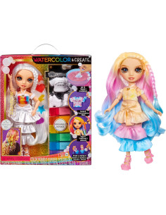 RAINBOW HIGH Watercolour & Create DIY  Brown Eyes Muñeca...