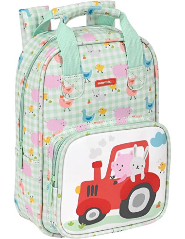 Mochila Infantil Con Asas Facil Limpieza Preescolar Granja