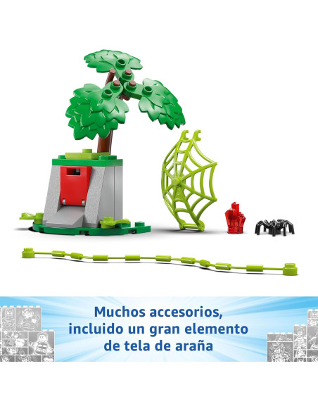 LEGO Marvel Spidey Spin y Electro: Duelo de Vehículos Dinosaurio, Coche y Moto