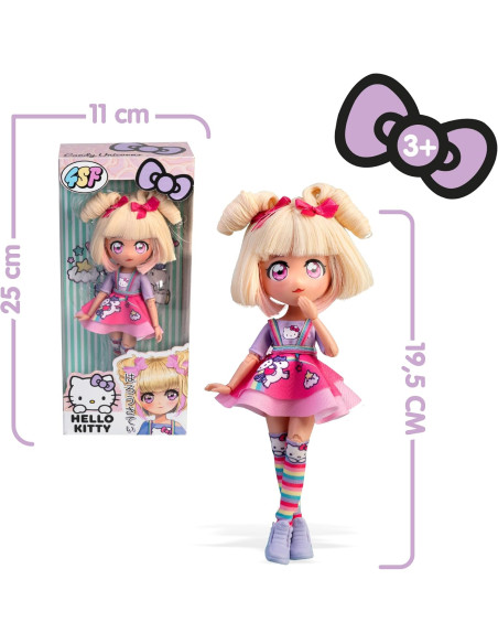 Hello Kitty Manga Doll Candy Unicorn, Muñeca Fashion Japonesa con Looks a la Moda Manga