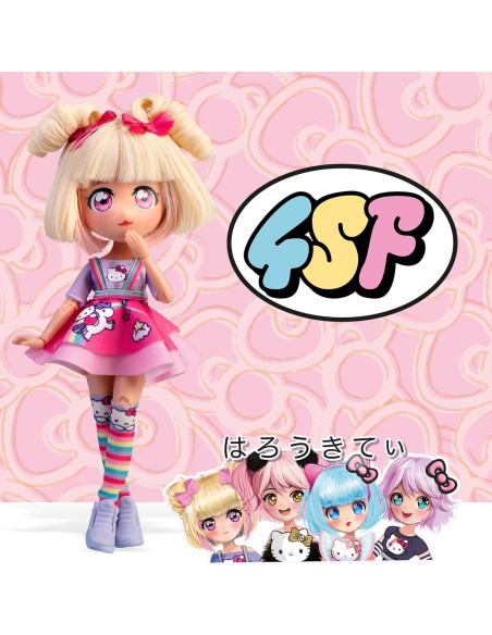 Hello Kitty Manga Doll Candy Unicorn, Muñeca Fashion Japonesa con Looks a la Moda Manga