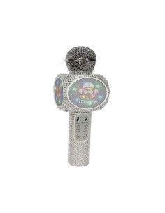 Micrófono Karaoke con Brillantes Plateado
