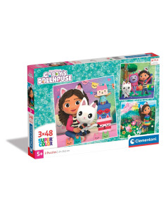 Supercolor Puzzle 3x48 Piezas, Gabby´S Dollhouse, 3...