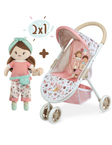 Carro de Muñecas Sweet Silla 2 en 1 con Muñeca DeCuevas Toys 90248