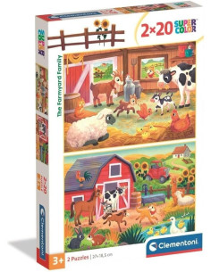 Puzzle Infantil 2X20 Piezas Noli The Farmyard Family