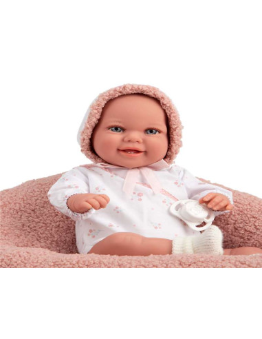 Muñeca con peso Elegance Babyto rosa flores con...
