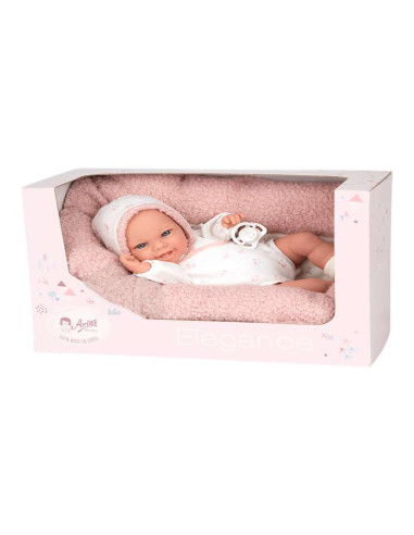 Muñeca con peso Elegance Babyto rosa flores con...
