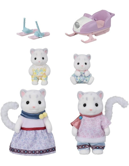 Sylvanian Families - 5814 Familia de leopardos de las nieves - Juegos de casas de muñecas