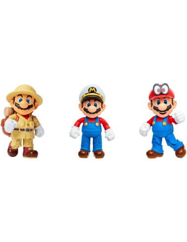 Super Mario - Multipack Odyssey de 3 Figuras Mario de 10 cm