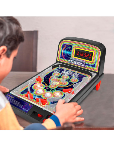Juego de pinball de mesa con luces LED y...