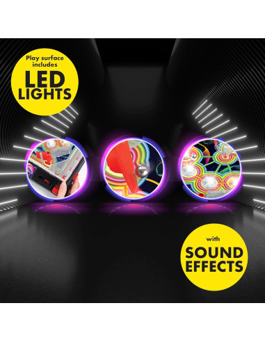 Juego de pinball de mesa con luces LED y...