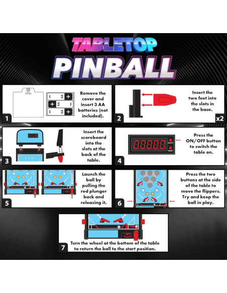 Juego de pinball de mesa con luces LED y efectos de sonido