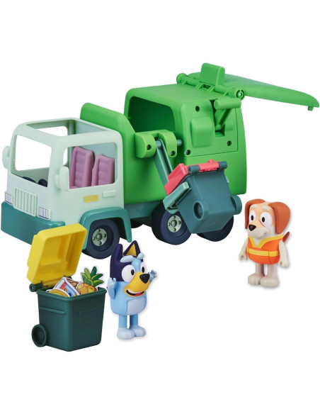 Bluey El Camión de la Basura Incluye, Figura Exclusiva del señor de la Basura y Dos contenedores