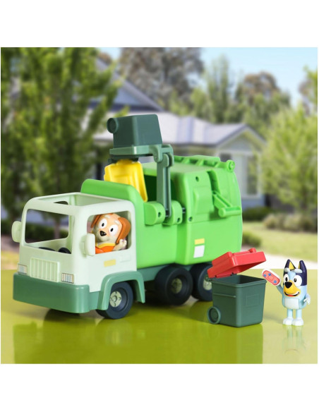 Bluey El Camión de la Basura Incluye, Figura Exclusiva del señor de la Basura y Dos contenedores