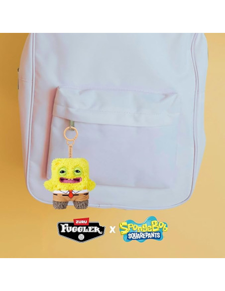 Fuggler Bob Esponja Llavero Peluche 5" de ZURU – Monstruo Feo y Divertido con Dientes Humanos. Colga