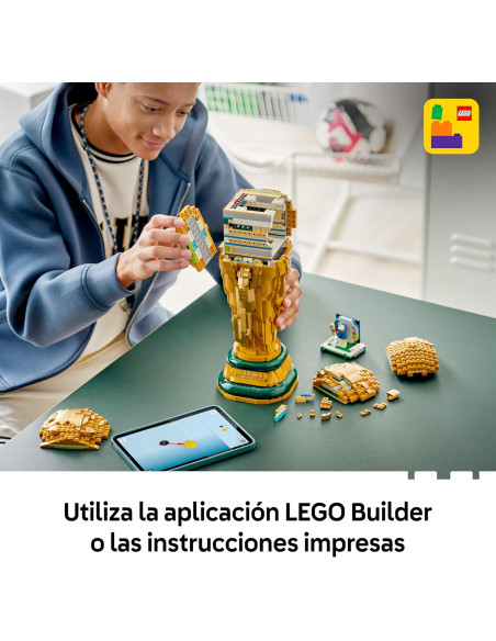 LEGO Editions Trofeo oficial de la Copa Mundial de la FIFA - Kit de modelo 3D para armar con minifig