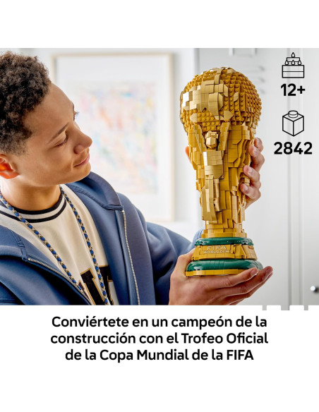 LEGO Editions Trofeo oficial de la Copa Mundial de la FIFA - Kit de modelo 3D para armar con minifig