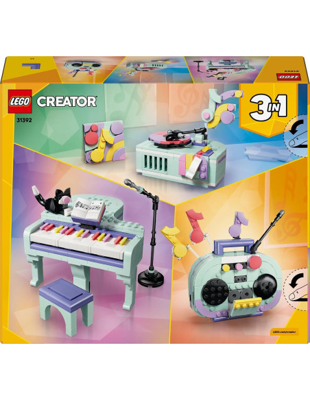 LEGO Creator 3en1 Piano Musical Decorativo con Gato de Juguete - Transformable