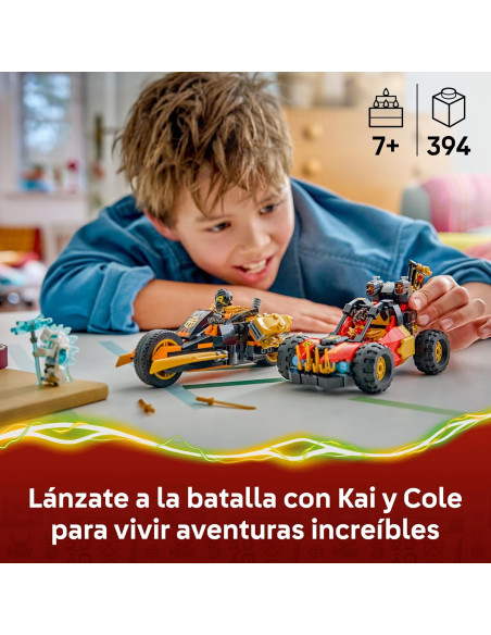 LEGO Ninjago Vehículos Combinables de Kai y Cole – Coche y Moto
