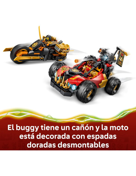 LEGO Ninjago Vehículos Combinables de Kai y Cole – Coche y Moto