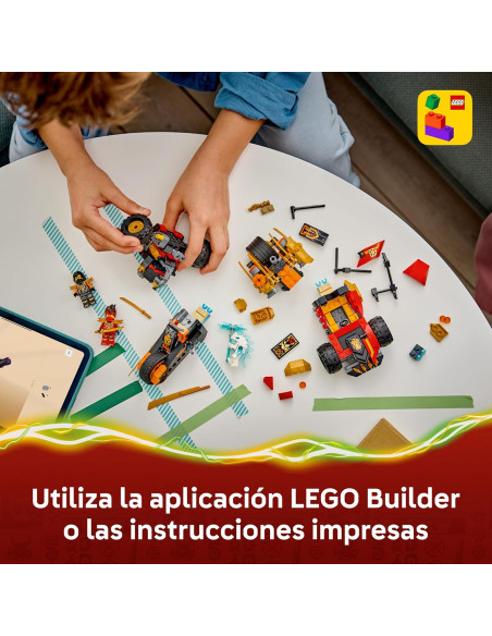 LEGO Ninjago Vehículos Combinables de Kai y Cole – Coche y Moto