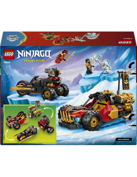 LEGO Ninjago Vehículos Combinables de Kai y Cole – Coche y Moto