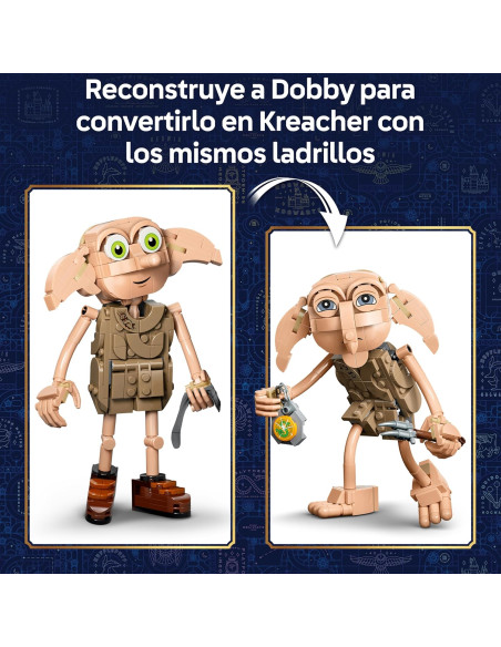 LEGO Harry Potter 2en1 Dobby el Elfo Libre de Juguete - Kit de Maquetas Transformable