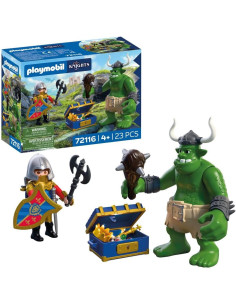 PLAYMOBIL 72116 Knights Caballeros | Troll con Tesoro de...
