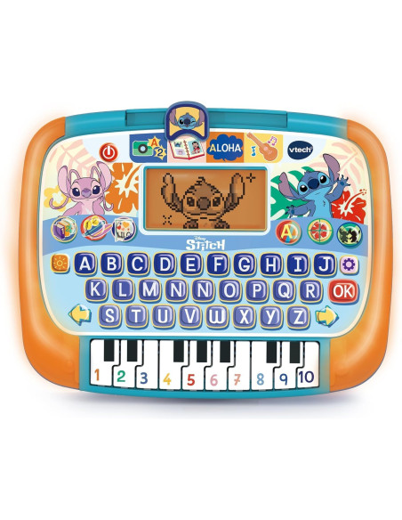 VTech - Tablet Educativa de Stitch, Juguetes Electrónicos Niños +4 Años, Pantalla LCD, 10 Actividade