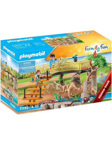 PLAYMOBIL Family Fun 71192 Leones con recinto exterior