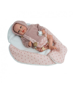 Muñeco Reborn Arias 40 cm Luna Rosa con Manta Nido 2