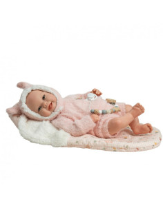 Bebé Reborn Arias Kira Rosa 45 cm con Saco de Dormir
