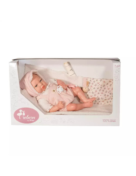 Muñeco Reborn Arias 40 cm Jimena Rosa Exclusiva