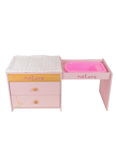 Cómoda cambiador Nature con bañera y cajones
