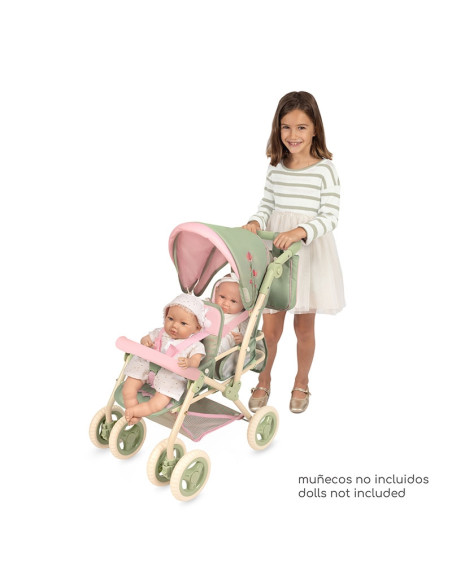 Carro de Muñecas Silla Gemelar Plegable con Bolso Botanic