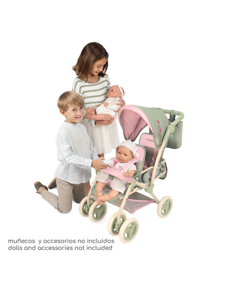 Carro de Muñecas Silla Gemelar Plegable con Bolso Botanic