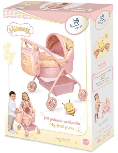 Carro de Muñecas Mi Primer Cochecito con Peluche Honey DeCuevas 86070