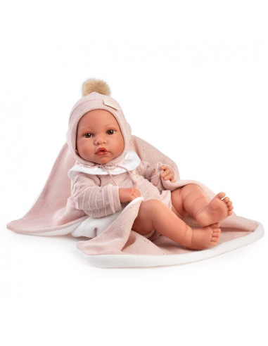 Muñeca Recién Nacida Erika Toquilla Rosa 42cm