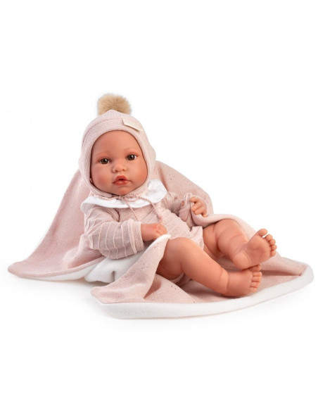 Muñeca Recién Nacida Erika Toquilla Rosa 42cm