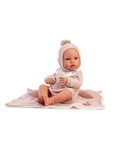 Muñeca Recién Nacida Erika Toquilla Rosa 42cm