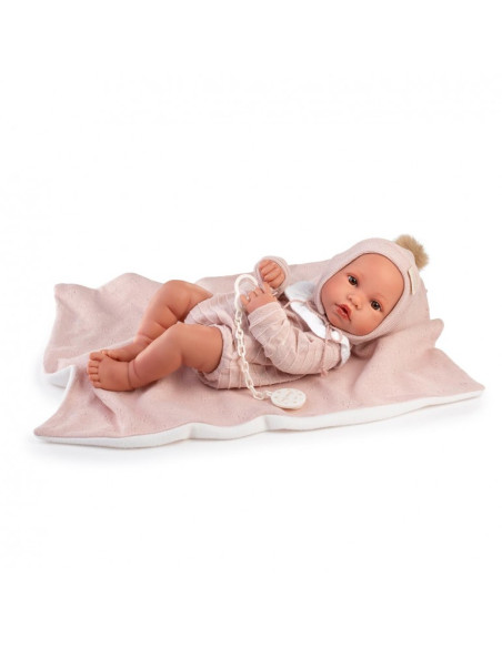 Muñeca Recién Nacida Erika Toquilla Rosa 42cm