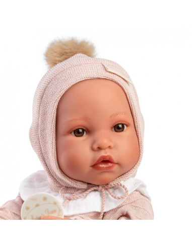 Muñeca Recién Nacida Erika Toquilla Rosa 42cm