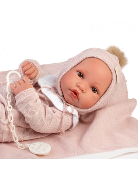 Muñeca Recién Nacida Erika Toquilla Rosa 42cm