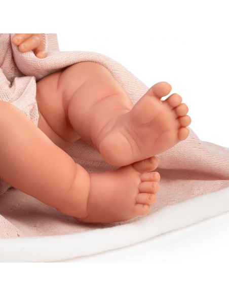 Muñeca Recién Nacida Erika Toquilla Rosa 42cm