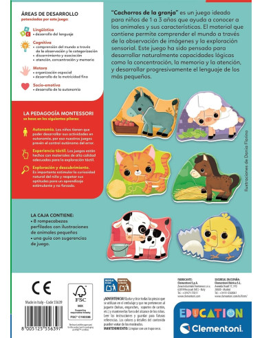 Montessori, Cachorros de la Granja, Set de 8...