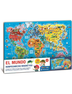 El Mundo Rompecabezas Magnético, Mapa Físico y Político...