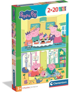 Peppa Pig Super Color - Pack de 2 Puzzles de 20 Piezas...