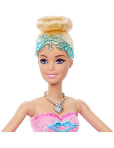 Barbie el Cascanueces Muñeca con tutú Que se transforma, Collar con Colgante de corazón y Regalo
