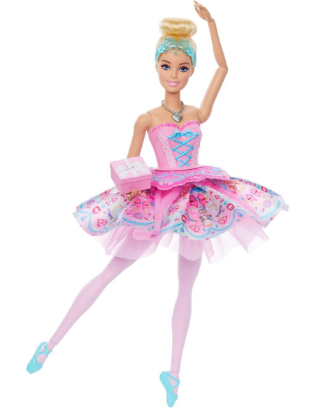 Barbie el Cascanueces Muñeca con tutú Que se transforma, Collar con Colgante de corazón y Regalo