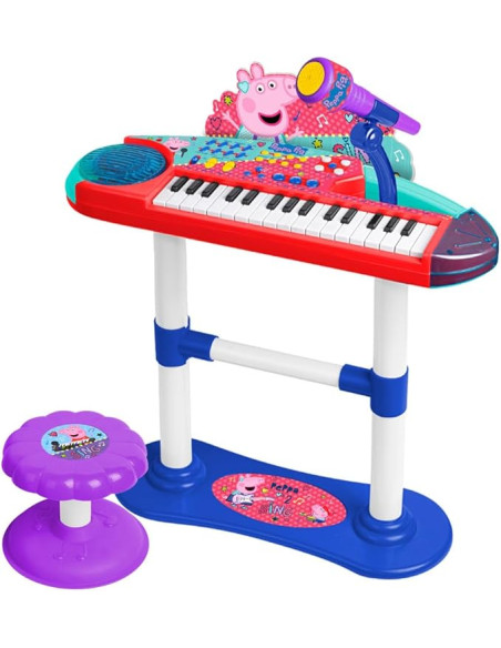 Órgano con Micrófono Peppa Pig con Pie y Banqueta